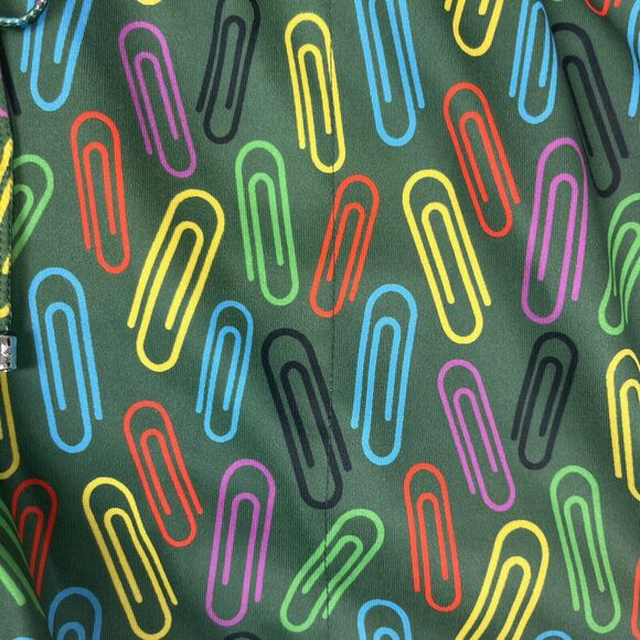 Vintage Tulio Mens Large Paperclip Rainbow Swim Trunks Rare 80s Rainbowcore - Picture 2 of 14